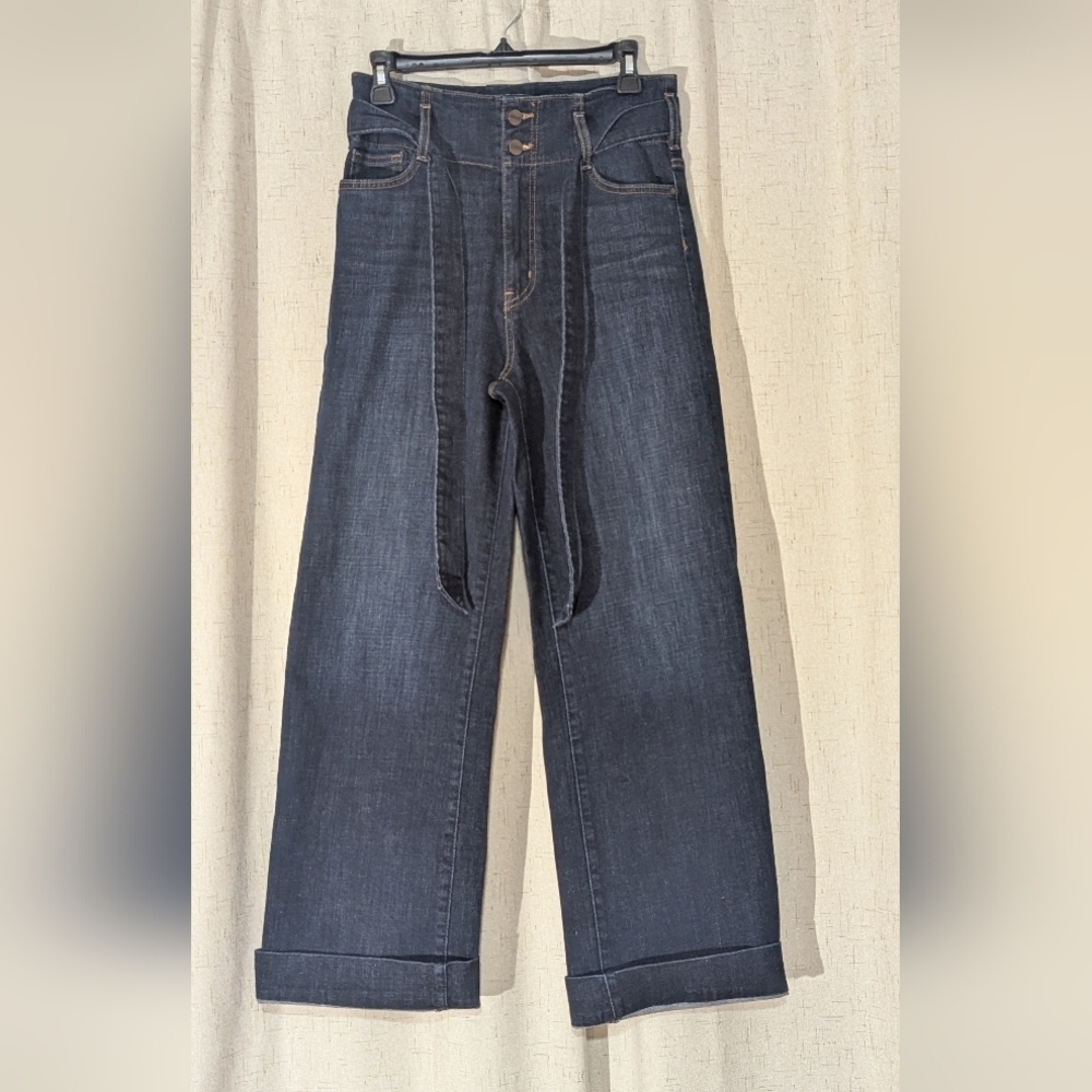 Sanctuary Indigo Wide Leg Jeans with Cuffed Hem
